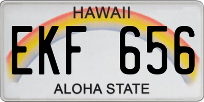 HI license plate EKF656