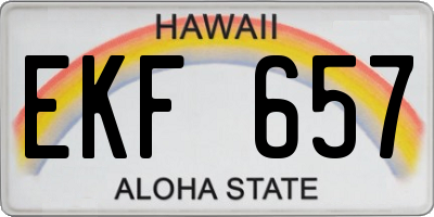 HI license plate EKF657