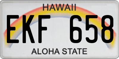 HI license plate EKF658