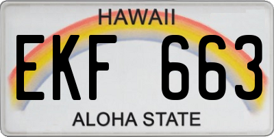 HI license plate EKF663