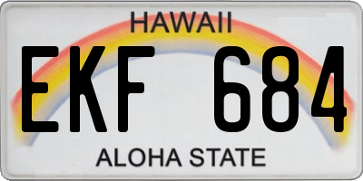 HI license plate EKF684