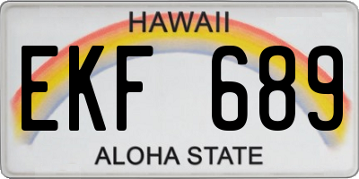 HI license plate EKF689