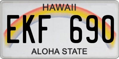 HI license plate EKF690