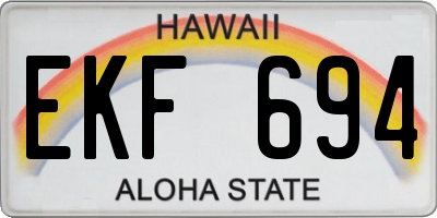 HI license plate EKF694