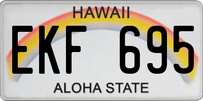 HI license plate EKF695