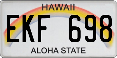 HI license plate EKF698