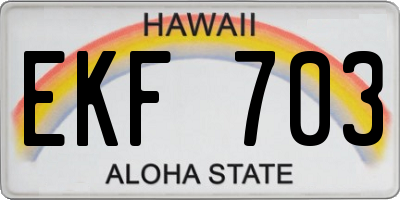 HI license plate EKF703