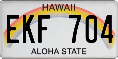 HI license plate EKF704