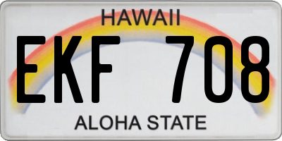 HI license plate EKF708