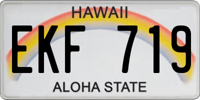 HI license plate EKF719
