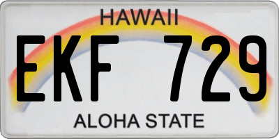 HI license plate EKF729