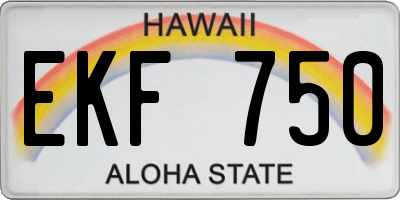 HI license plate EKF750