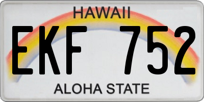 HI license plate EKF752