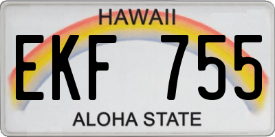HI license plate EKF755