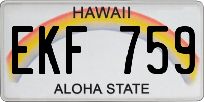 HI license plate EKF759