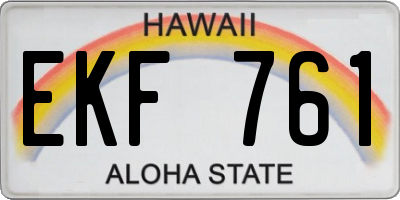 HI license plate EKF761