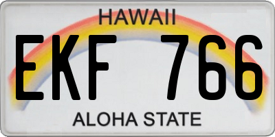 HI license plate EKF766
