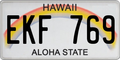 HI license plate EKF769