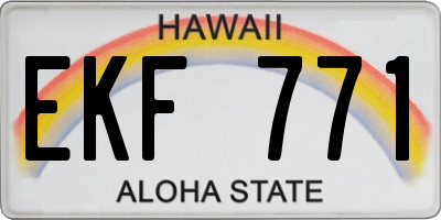HI license plate EKF771