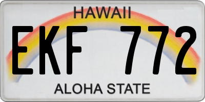 HI license plate EKF772