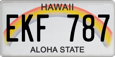 HI license plate EKF787