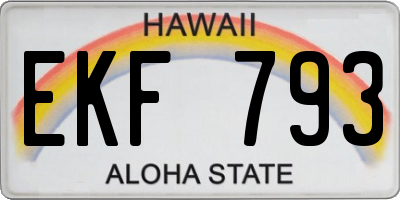 HI license plate EKF793
