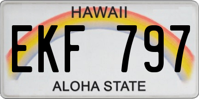 HI license plate EKF797