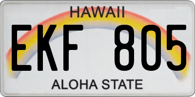 HI license plate EKF805