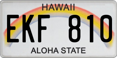 HI license plate EKF810