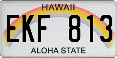 HI license plate EKF813