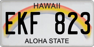 HI license plate EKF823