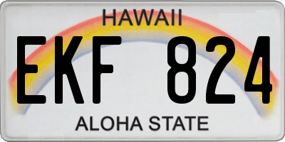 HI license plate EKF824