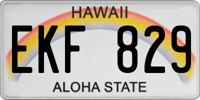 HI license plate EKF829