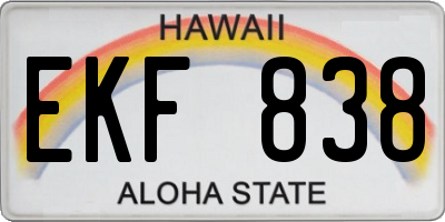 HI license plate EKF838