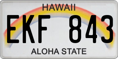 HI license plate EKF843