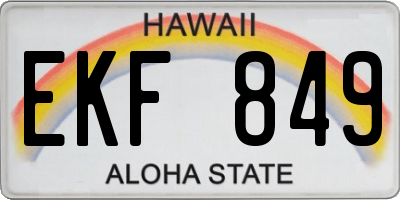 HI license plate EKF849