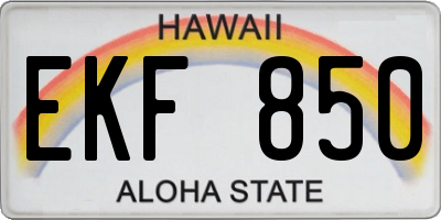 HI license plate EKF850