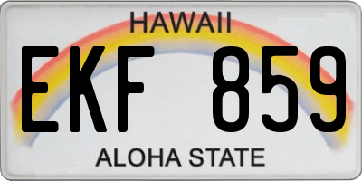 HI license plate EKF859