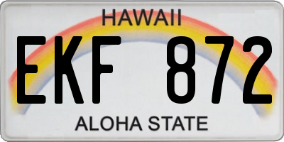 HI license plate EKF872