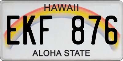 HI license plate EKF876