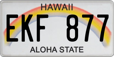 HI license plate EKF877