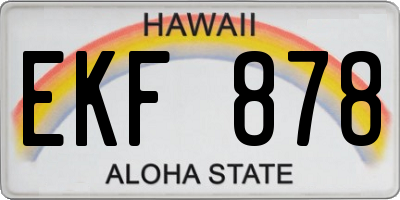 HI license plate EKF878