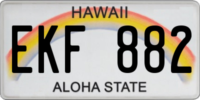HI license plate EKF882