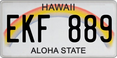 HI license plate EKF889