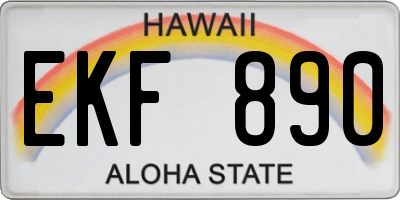 HI license plate EKF890