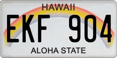HI license plate EKF904