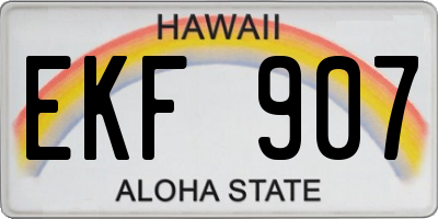 HI license plate EKF907