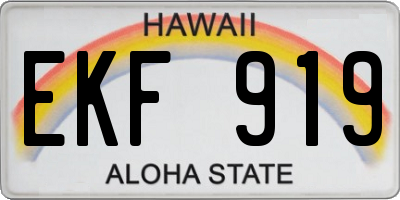 HI license plate EKF919
