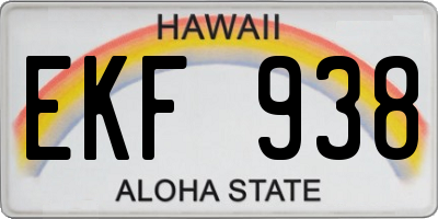 HI license plate EKF938