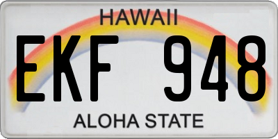 HI license plate EKF948